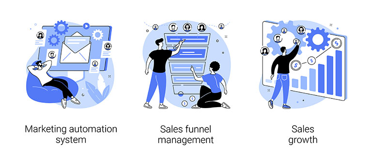 Marketing automation software abstract concept