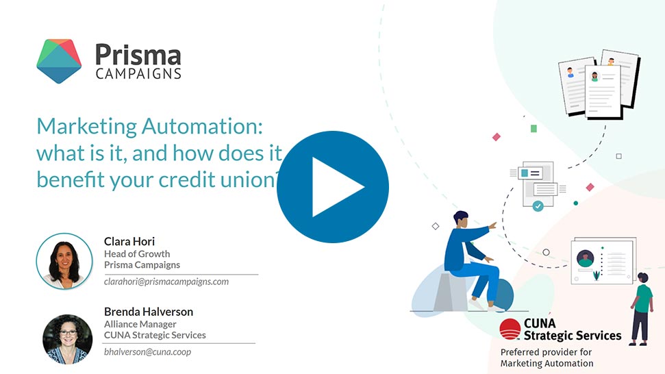 Webinar screenshot. Marketing Automation: What it is, and how does it benefit your credit union?